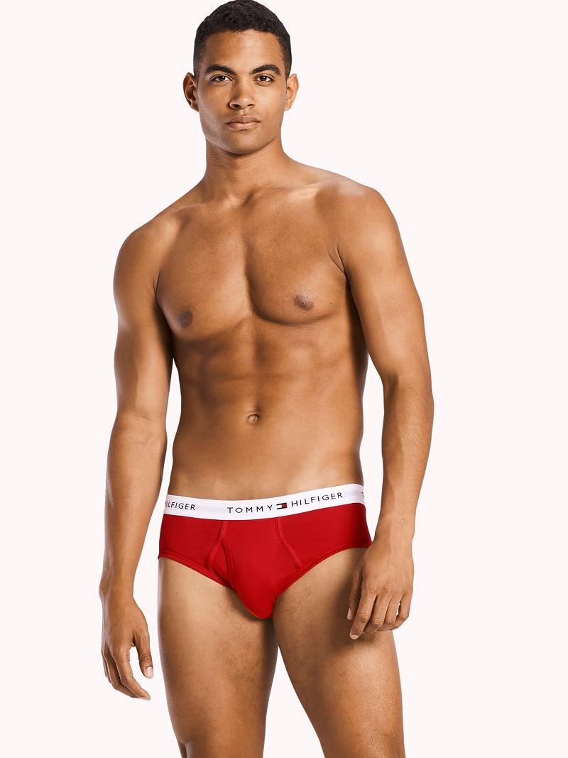 Briefs Tommy Hilfiger Coton classics brief 4pk Homme Rouge Bleu Marine Blanche | FR_M31536