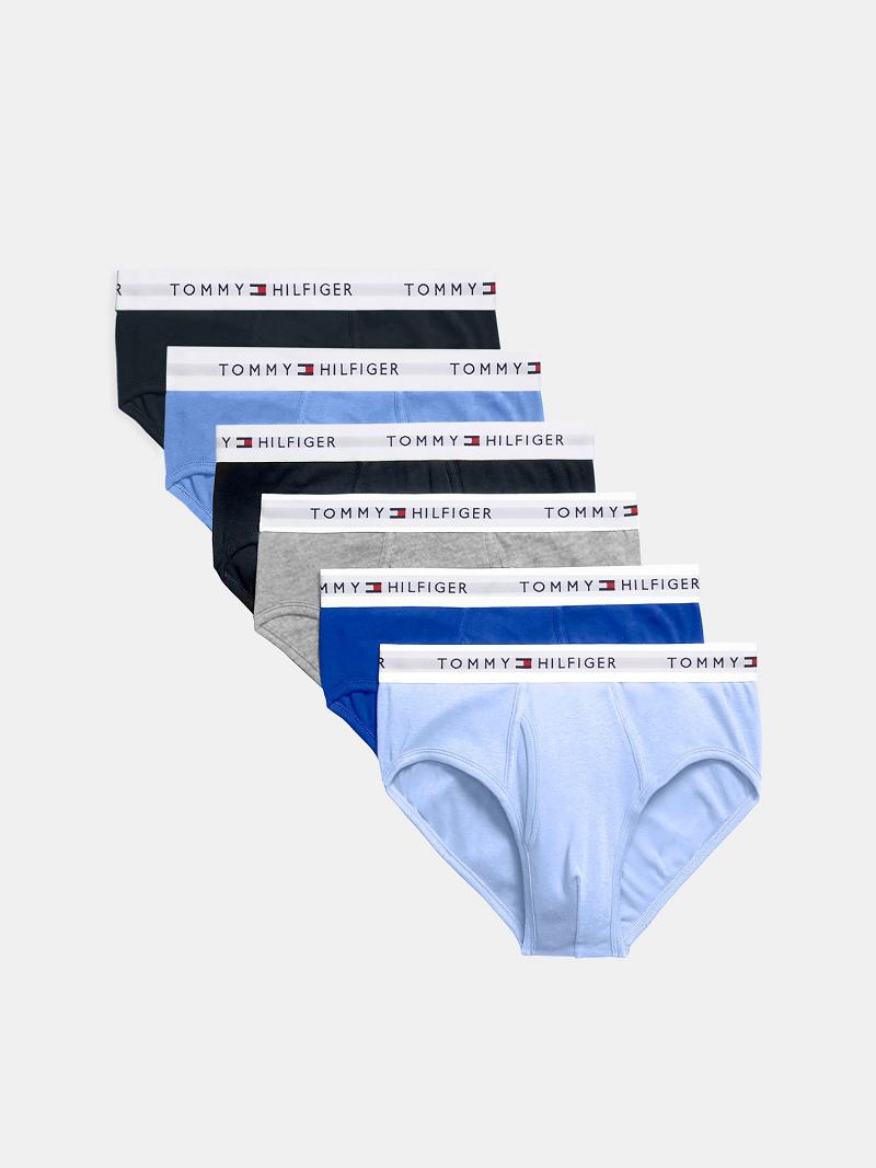 Briefs Tommy Hilfiger Coton classics brief 6pk Homme Bleu Multicolore Grise | FR_M31542