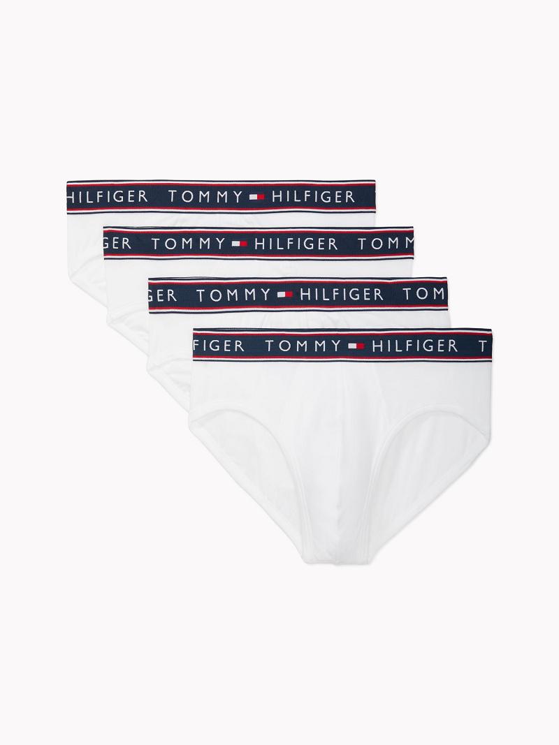 Briefs Tommy Hilfiger Coton stretch brief 4pk Homme Blanche | FR_M31546