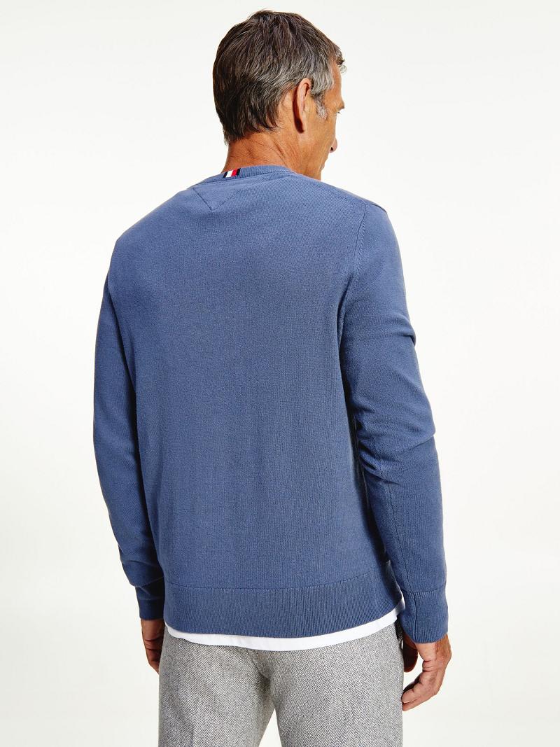 Chandails Tommy Hilfiger Coton cashmere crewneck Homme Bleu | FR_M31155