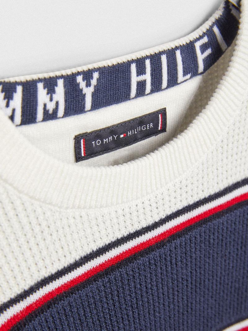 Chandails Tommy Hilfiger Rugby Stripe Enfant Bleu | FR_B2115