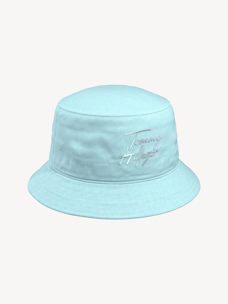 Chapeaux Tommy Hilfiger Signature Bucket Enfant Bleu | FR_B2279