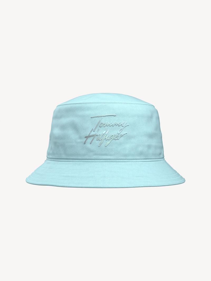 Chapeaux Tommy Hilfiger Signature Bucket Enfant Bleu | FR_B2279