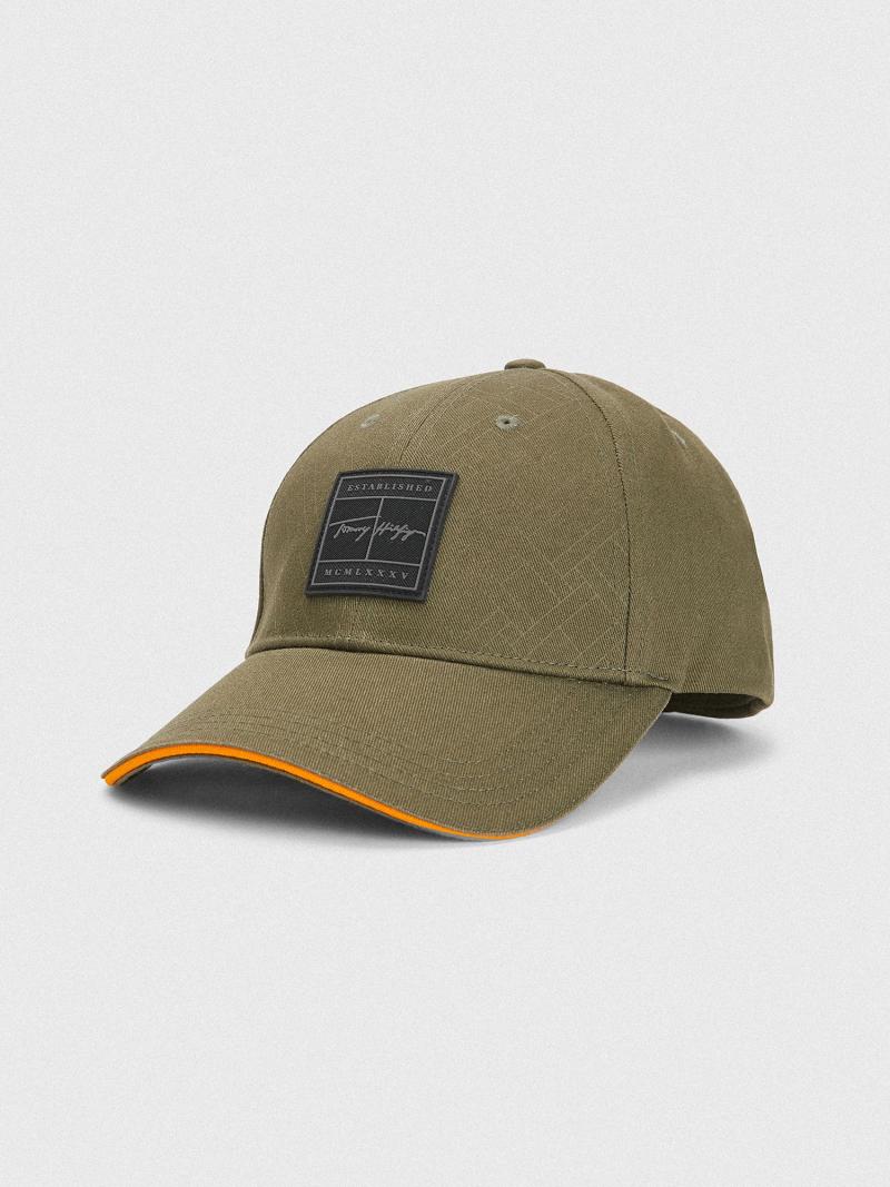 Chapeaux Tommy Hilfiger Signature Homme Vert | FR_M31735