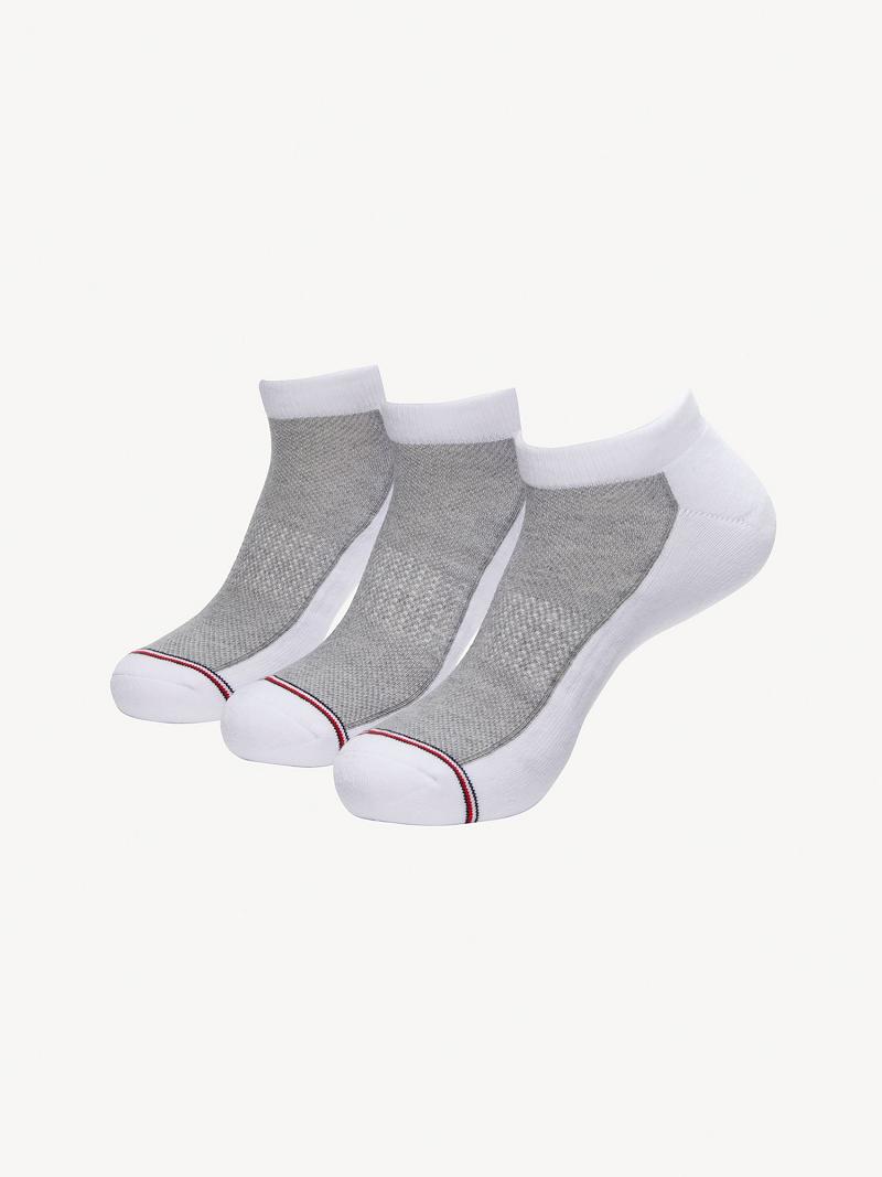 Chaussettes Tommy Hilfiger Ankle 3PK Homme Blanche Grise | FR_M31744