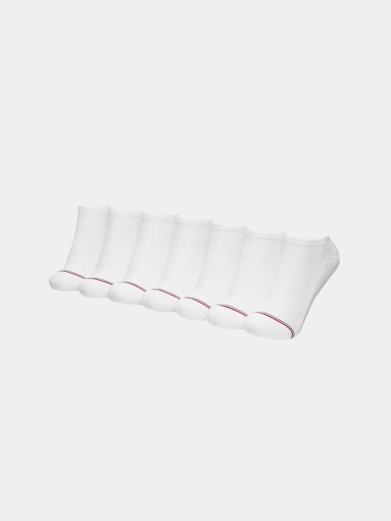 Chaussettes Tommy Hilfiger Ankle 7PK Enfant Blanche | FR_B2283