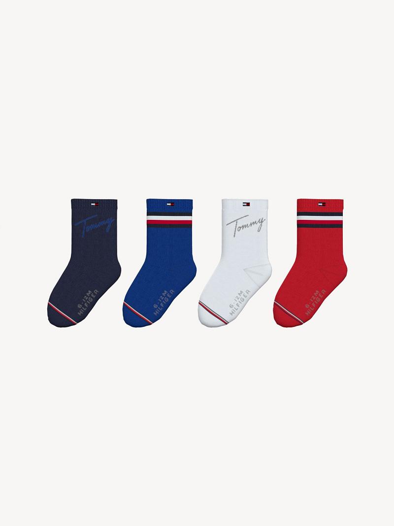 Chaussettes Tommy Hilfiger Babies\' 4PK Enfant Bleu Marine | FR_B2284