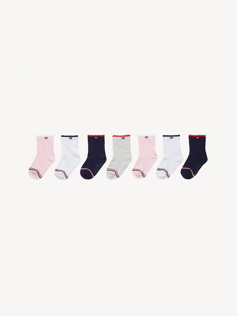 Chaussettes Tommy Hilfiger Babies\' 7PK Enfant Rose | FR_B2291