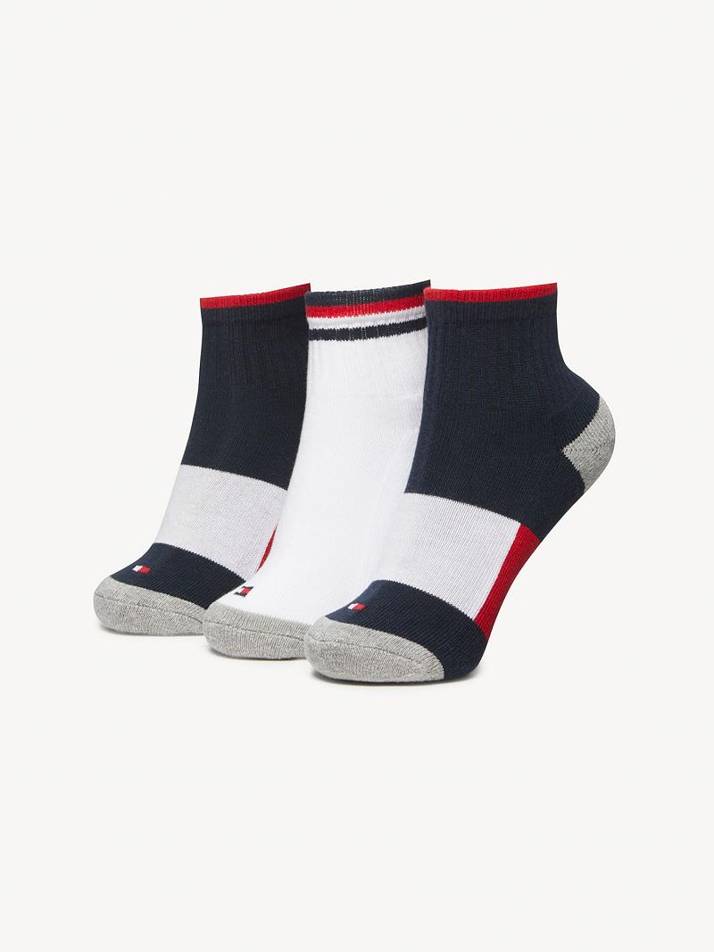 Chaussettes Tommy Hilfiger Quarter Top 3PK Enfant Bleu Marine | FR_B2295