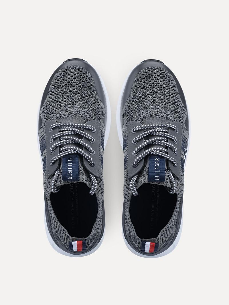 Chaussures Casual Tommy Hilfiger Mesh hilfiger logo Homme Grise | FR_M31668