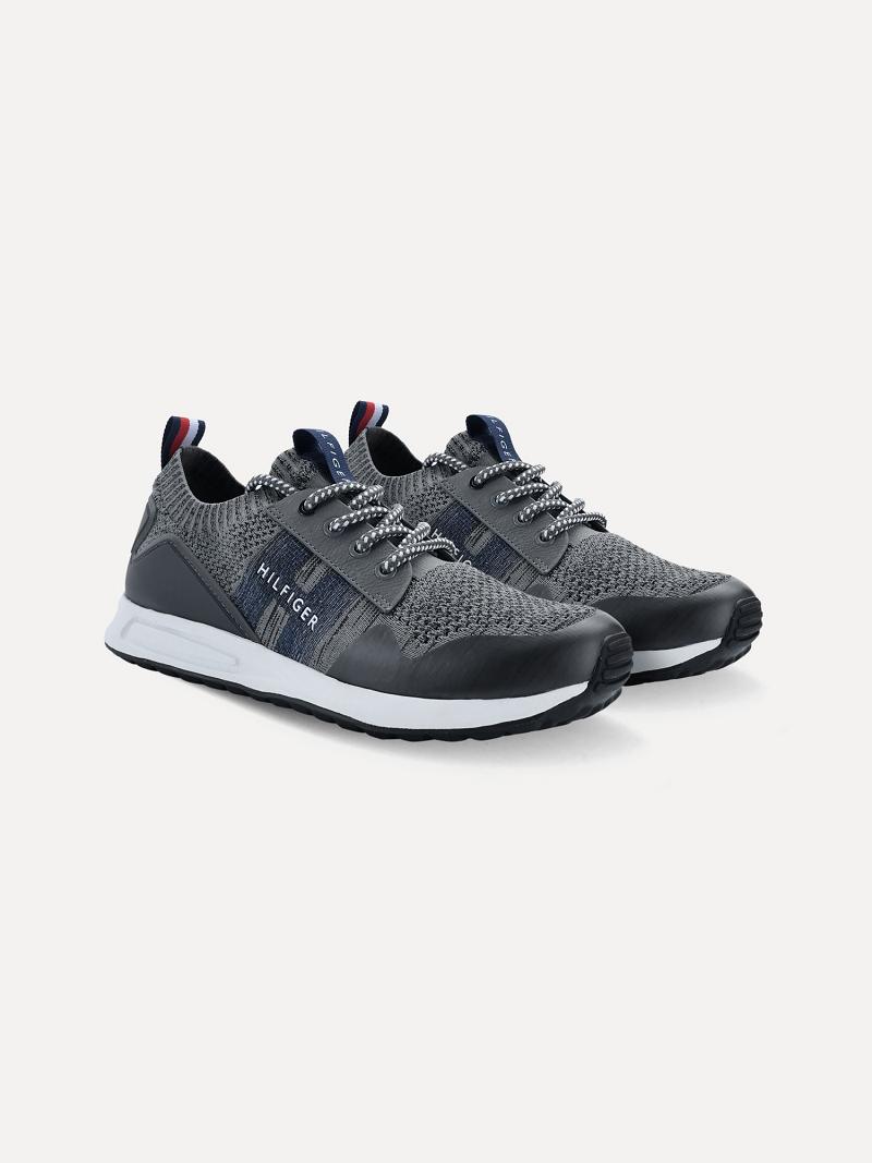 Chaussures Casual Tommy Hilfiger Mesh hilfiger logo Homme Grise | FR_M31668