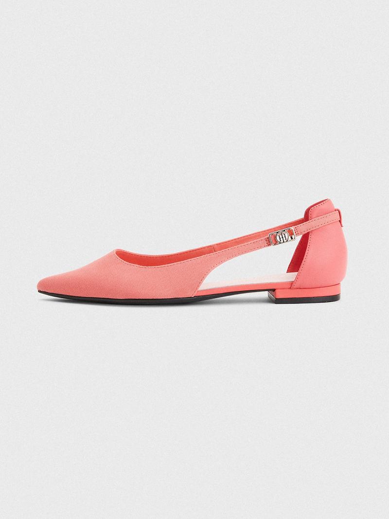 Chaussures Plates Tommy Hilfiger Slingback Ballerina Femme Rose | FR_W21603