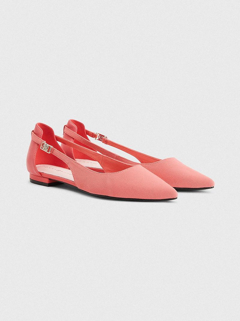 Chaussures Plates Tommy Hilfiger Slingback Ballerina Femme Rose | FR_W21603