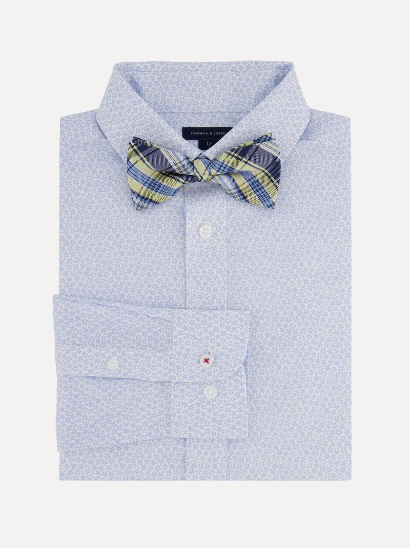 Chemises Tommy Hilfiger Big Floral and Bow Tie Set Enfant Bleu | FR_B2074