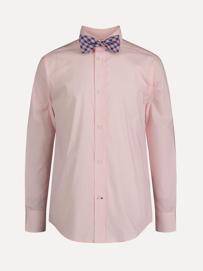 Chemises Tommy Hilfiger Big and Plaid Bow Tie Set Enfant Rose | FR_B2072