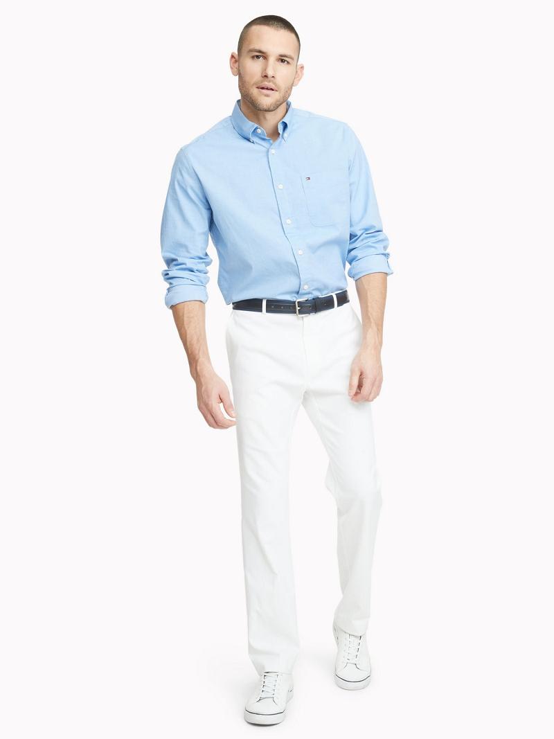 Chemises Tommy Hilfiger Classiche fit essential stretch Sweet Homme Bleu Clair | FR_M31239