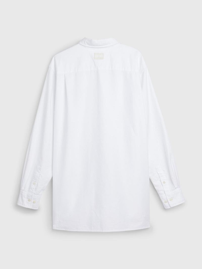 Chemises Tommy Hilfiger Classiche oversized Homme Blanche | FR_M31241