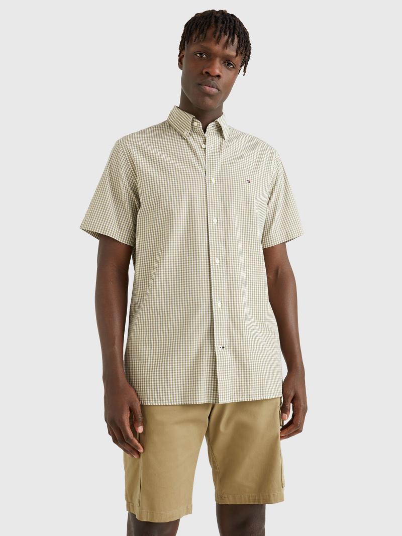 Chemises Tommy Hilfiger Regular fit gingham Homme Beige | FR_M31270