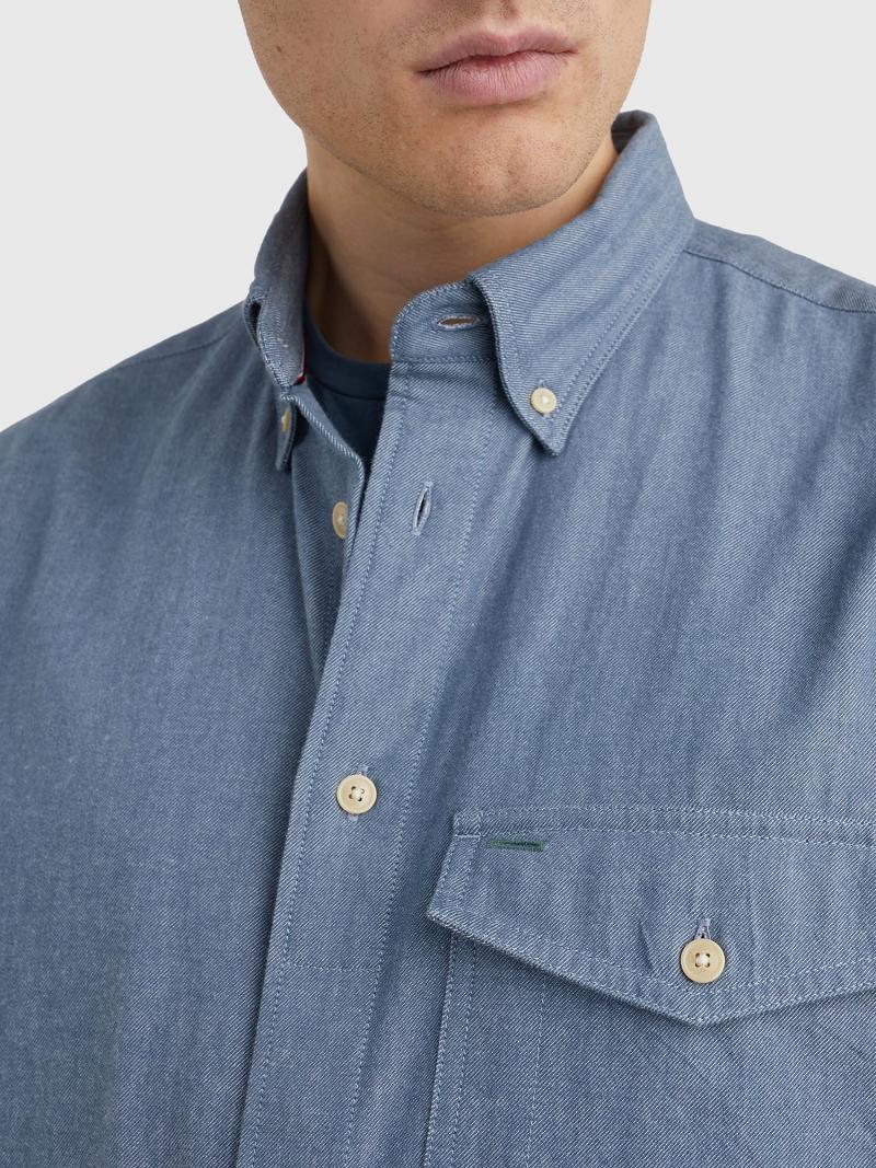 Chemises Tommy Hilfiger Relaxed fit denim overshirt Homme Bleu Marine | FR_M31276