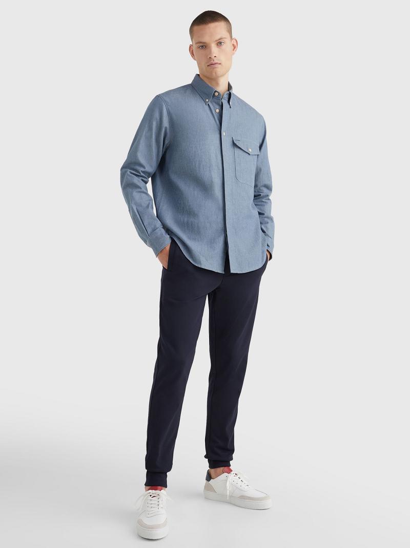 Chemises Tommy Hilfiger Relaxed fit denim overshirt Homme Bleu Marine | FR_M31276