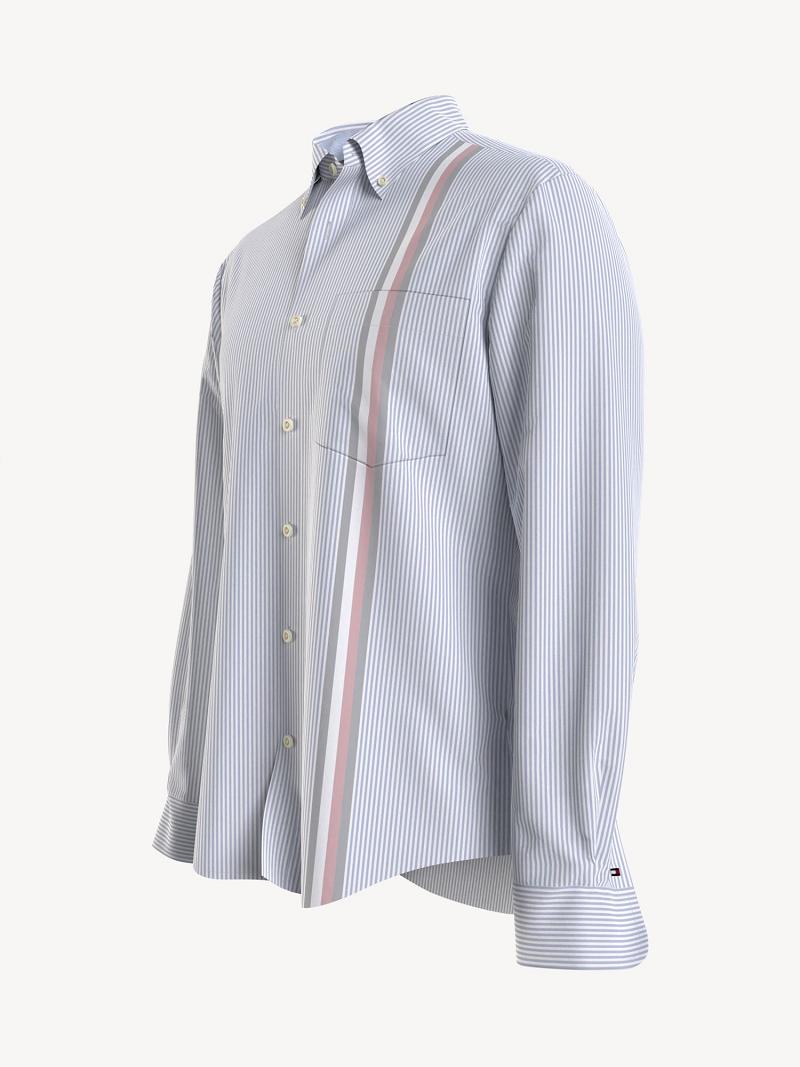 Chemises Tommy Hilfiger Relaxed fit ithaca stripe Homme Bleu Blanche | FR_M31277