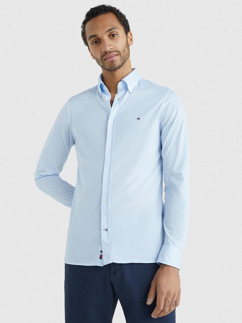 Chemises Tommy Hilfiger Slim fit knit Homme Bleu | FR_M31279