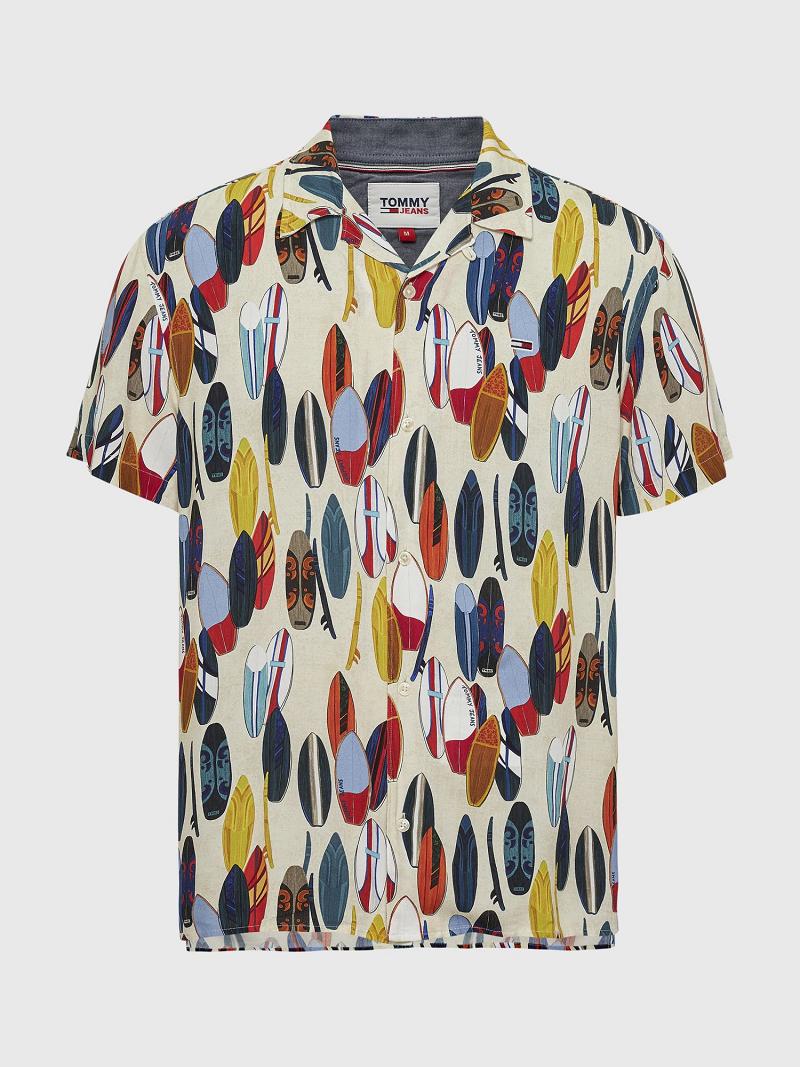 Chemises Tommy Hilfiger Surfboard print camp Homme Multicolore | FR_M31283