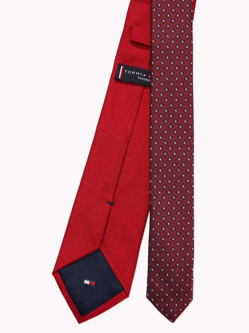 Cravates Tommy Hilfiger Solid Silk Homme Rouge | FR_M31810