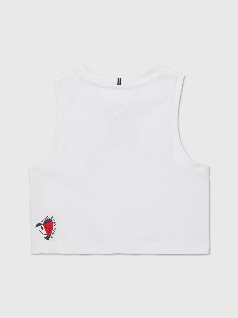 Hauts Tommy Hilfiger Positive Tank Enfant Blanche | FR_G1280