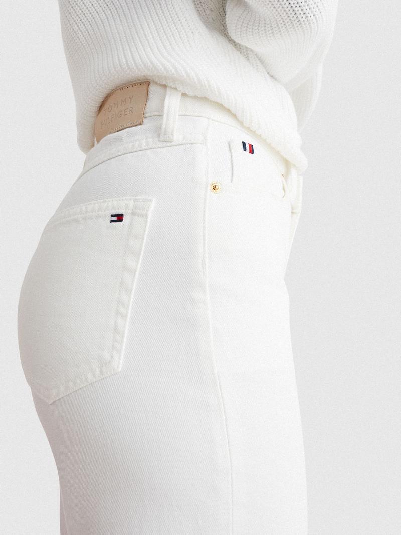 Jean Tommy Hilfiger Classiche Straight Fit White Femme Blanche | FR_W21188