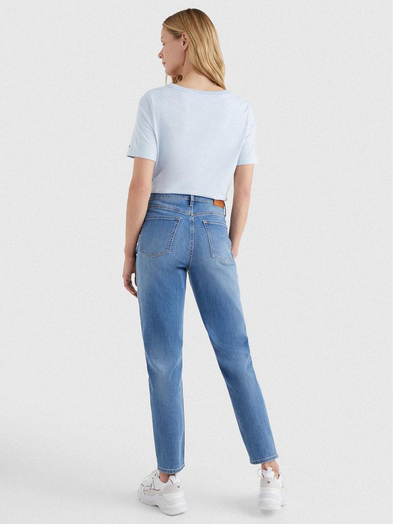 Jean Tommy Hilfiger High Rise Tapered Fit Femme Bleu | FR_W21199