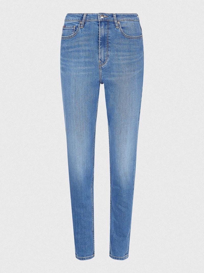 Jean Tommy Hilfiger High Rise Tapered Fit Femme Bleu | FR_W21199