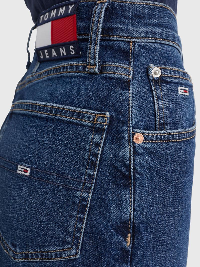 Jean Tommy Hilfiger High Rise Tapered Mom Fit Femme Bleu Marine | FR_W21201