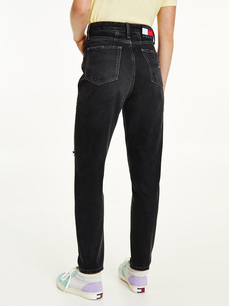 Jean Tommy Hilfiger Recycled Mom Fit Femme Noir | FR_W21206