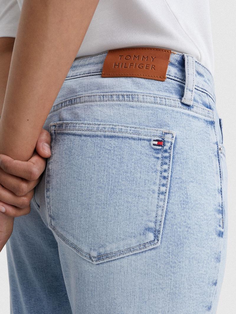 Jean Tommy Hilfiger Slim Fit Light Wash Femme Bleu | FR_W21208