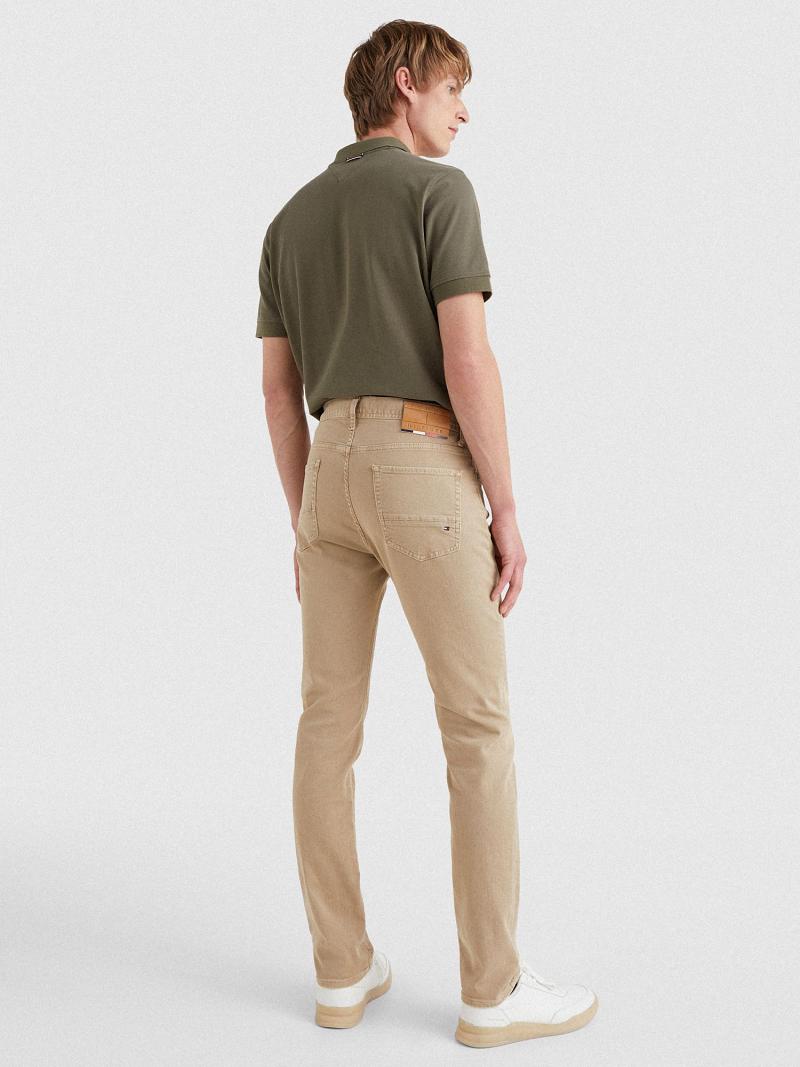 Jean Tommy Hilfiger Slim fit khaki wash Homme Beige | FR_M31381