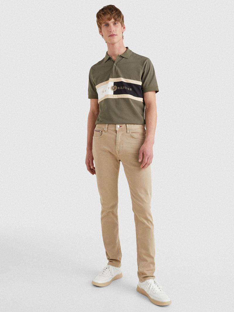 Jean Tommy Hilfiger Slim fit khaki wash Homme Beige | FR_M31381