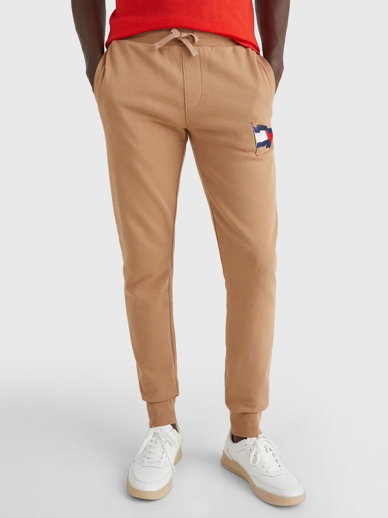 Jogging Tommy Hilfiger Wavy Flag Homme Marron | FR_M31152