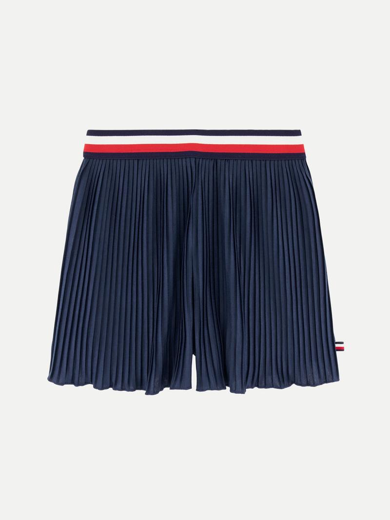 Jupe Courte Tommy Hilfiger Big Pleated Skort Enfant Bleu Marine | FR_G1175