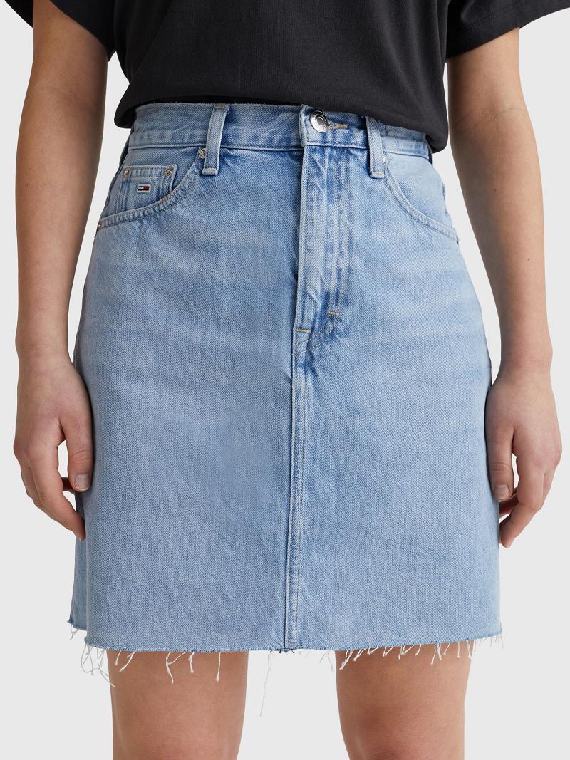 Jupe Tommy Hilfiger Denim Mini Femme Bleu | FR_W21324