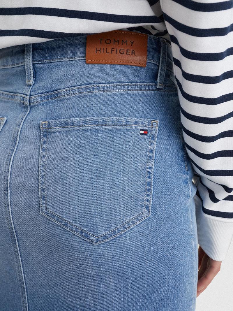 Jupe Tommy Hilfiger High Rise Denim Femme Bleu | FR_W21330