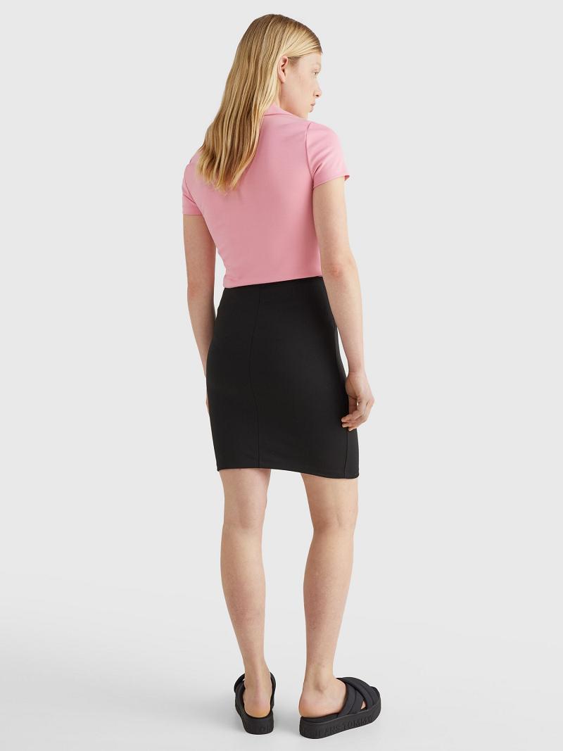 Jupe Tommy Hilfiger Solid Bodycon Femme Noir | FR_W21337