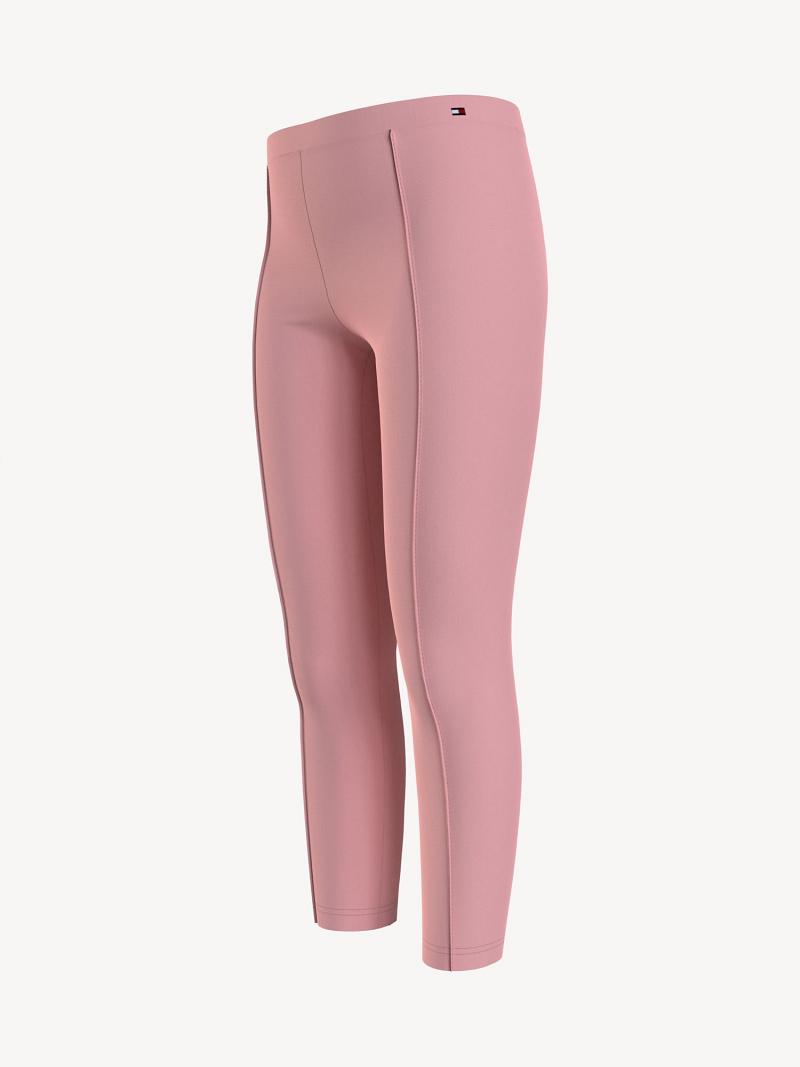 Leggings Tommy Hilfiger Big Solid Enfant Rose | FR_G1136