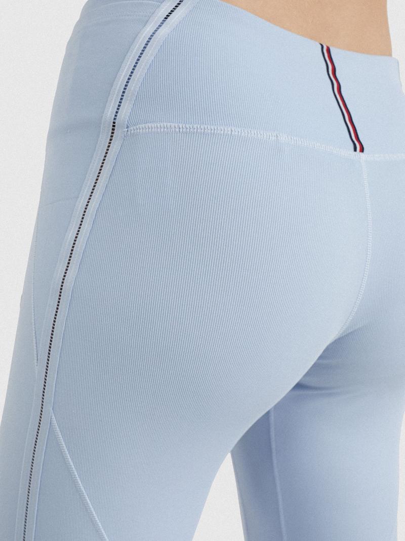 Leggings Tommy Hilfiger High-Taille Ribbed Mesh Femme Bleu | FR_W21226