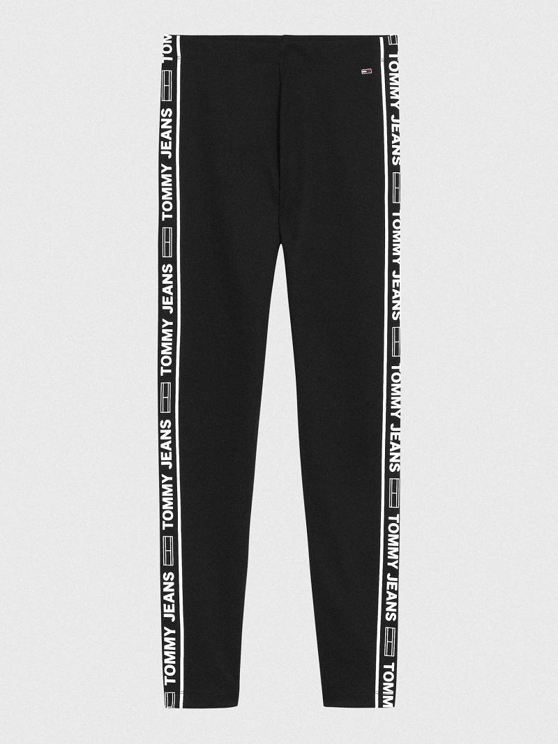 Leggings Tommy Hilfiger Logo Tape Femme Noir | FR_W21229