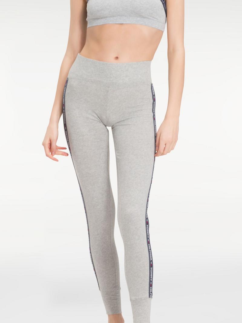 Leggings Tommy Hilfiger Organic Coton Logo Femme Grise | FR_W21230