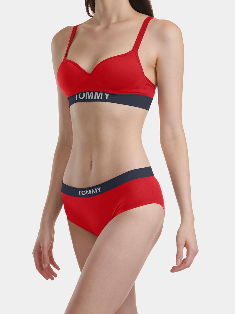 Lingerie Tommy Hilfiger Tommy Logo Hipster Brief Femme Rouge | FR_W21563