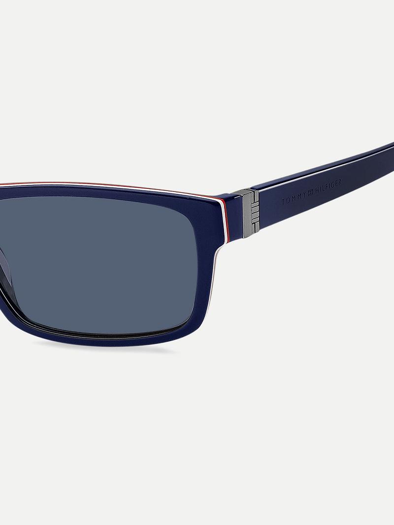 Lunettes de Soleil Tommy Hilfiger Small-Frame Rectangle Homme Bleu | FR_M31773