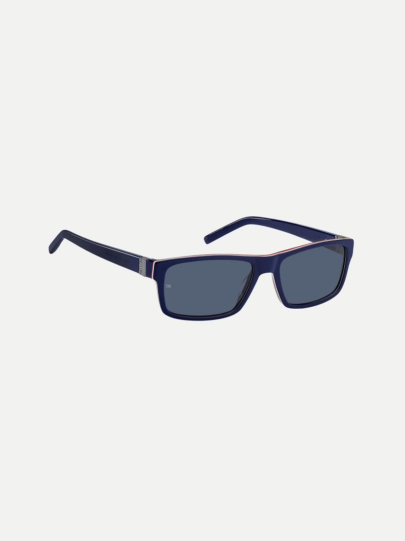 Lunettes de Soleil Tommy Hilfiger Small-Frame Rectangle Homme Bleu | FR_M31773