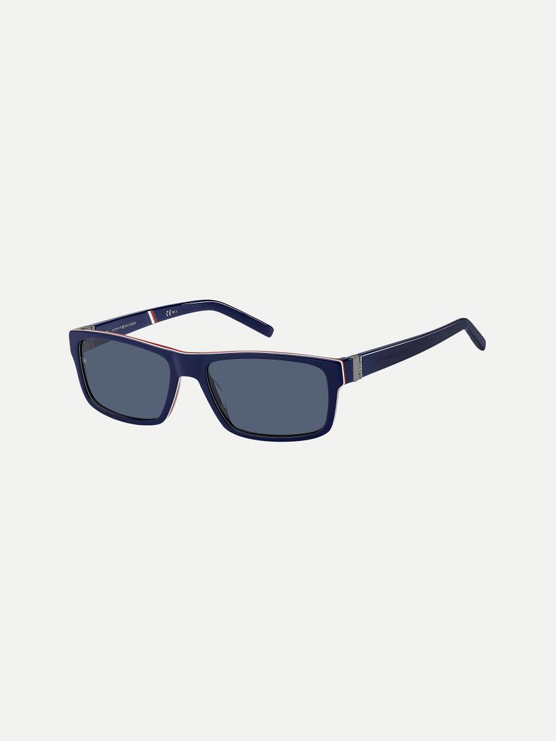 Lunettes de Soleil Tommy Hilfiger Small-Frame Rectangle Homme Bleu | FR_M31773